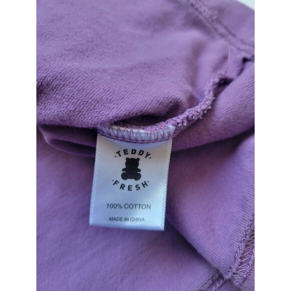 Teddy Fresh Acid Trip brushed bleach dye T-shirt in purple with a trippy bear - Picture 6 of 7